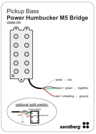 Sandberg Power Humbucker Pickup M5 Bridge